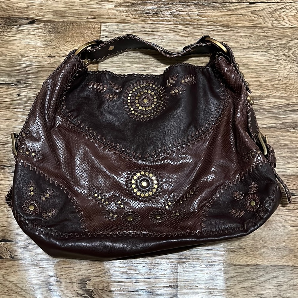 Isabella Fiore Brown Kool whip bag 18x13 x5